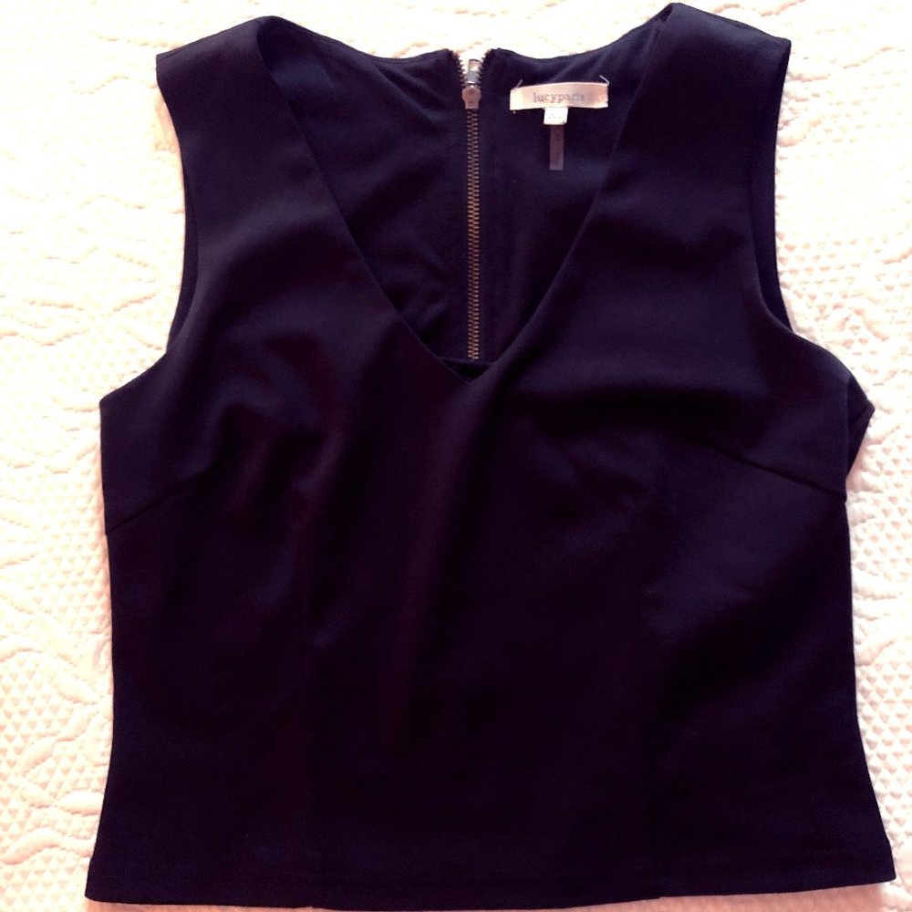 Black sleeveless top
